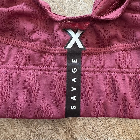 Savage X Fenty Women's 8-10 Peak Performance Mesh Sports Bra Red Cocoa Active - Picture 7 of 10